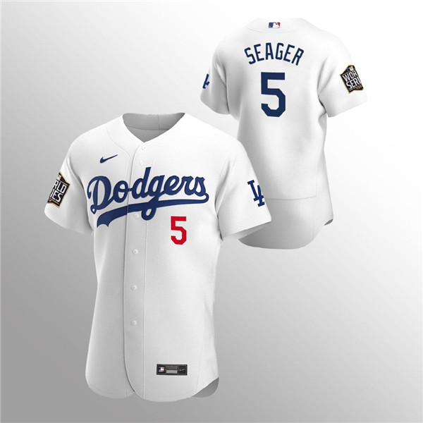Men's Los Angeles Dodgers #5 Corey Seager White 2020 World Series Bound stitched MLB Jersey Men's Los Angeles Dodgers #5 Corey Seager White 2020 World Series Bound stitched MLB Jersey
